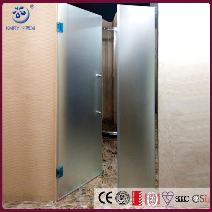 Porta doccia per pivot alcova senza telaio con canale a U, vetro smerigliato, finitura cromata luminosa (kd 3003- e)