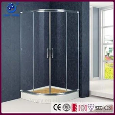 Porta di doccia scorrevole semi-frame-frame senza frame con vetro e vassoio economico (KT6309)