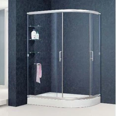 Porte in vetro in vetro in vetro in vetro semi-frame, con scaffale doccia in vetro, 36x48 pollici, pannello di vetro da 1/4 di pollice (KT6334R)