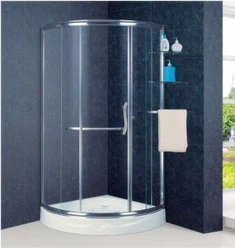 Porte di doccia in vetro curve con ripiani di vetro